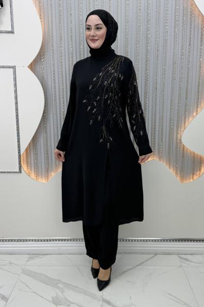 Ahsen Pantolonlu Takım Siyah