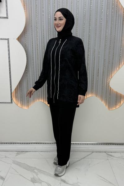 Ahude Pantolonlu Takım Siyah