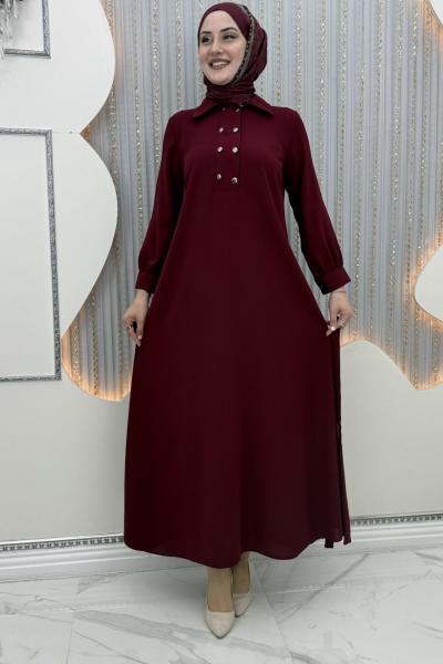 Alsera Elbise Bordo