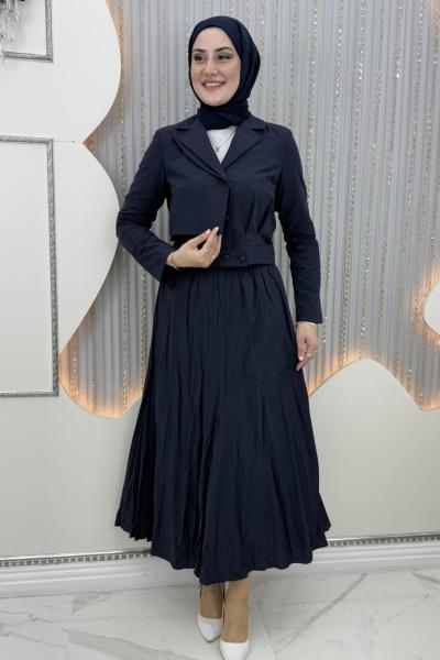 Asrın etekli takım Lacivert