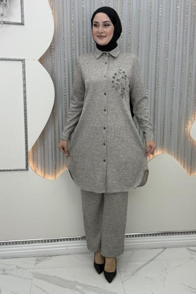 Aygül Pantolon Takım Krem