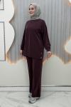 Bade Pantolonlu Takım Bordo