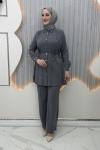 Bensu Pantolonlu Takım Gri