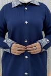 Büklüm Pantolonlu Takım Lacivert