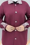 Büklüm Pantolonlu Takım Bordo