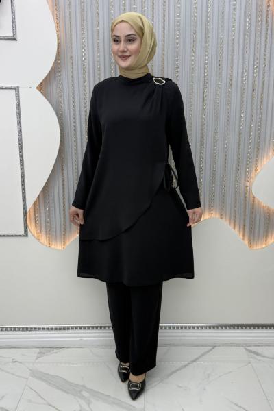 Ceylin Pantolonlu Takım Siyah