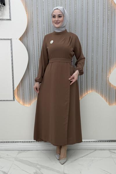 Dilruba Elbise Kahverengi
