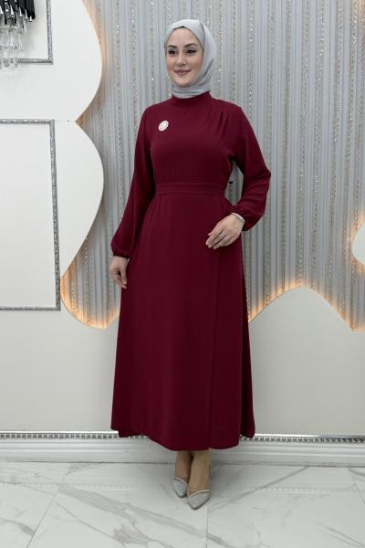 Dilruba Elbise Bordo