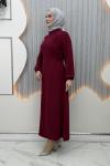 Dilruba Elbise Bordo