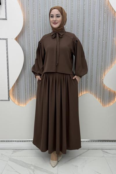 Duru Etekli Takım Kahverengi