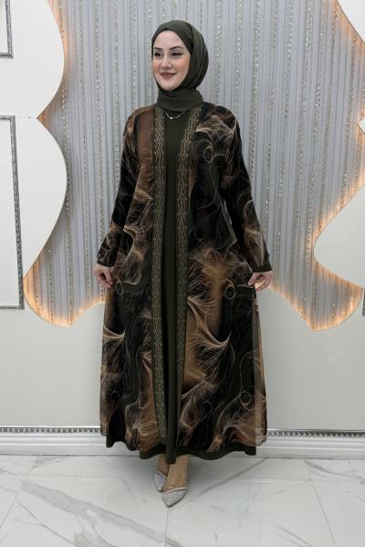 Ekin Elbiseli Hırka Haki