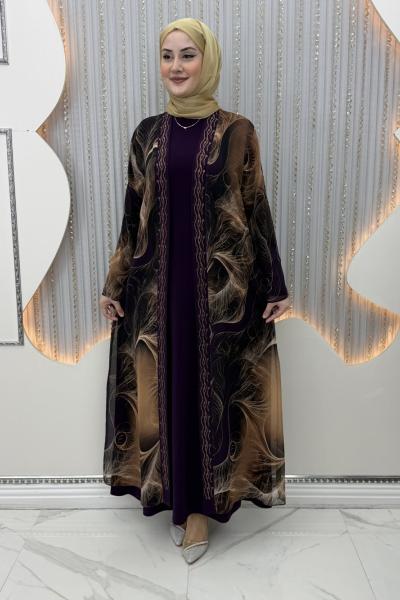 Ekin Elbiseli Hırka Mor