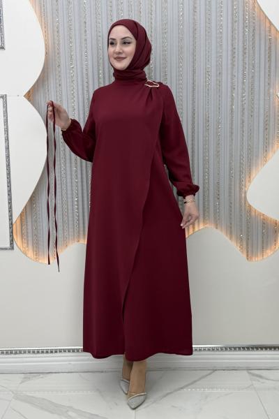 Esila Elbise Bordo