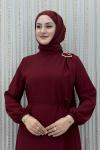 Esila Elbise Bordo