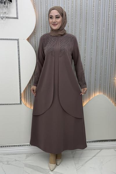 Ezgin elbise Sütlü Kahve