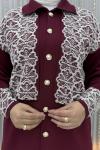 Fesleğen Pantolonlu Takım Bordo