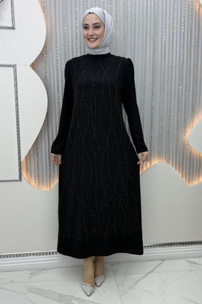 Gece Işıltısı Abiye Siyah