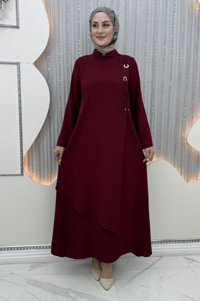 Halka elbise Bordo