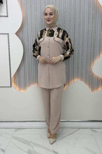 Hansel Pantolonlu Takım  Vizon