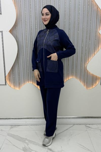 Hazel Pantolonlu Takım Lacivert