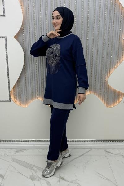 Hilal Pantolonlu Takım Mavi