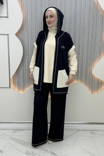 Kamelya 3’lü Takım Lacivert