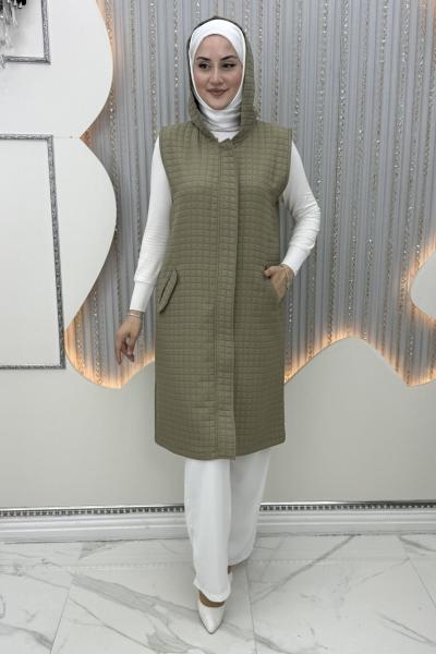 Karin Kapitone Yelek Vizon