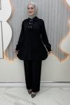 Karye Pantolonlu Takım Siyah