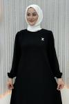 Katarina Çift Katlı Elbise Siyah