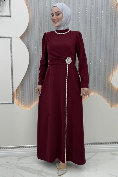 Kışmasalı Abiye Bordo