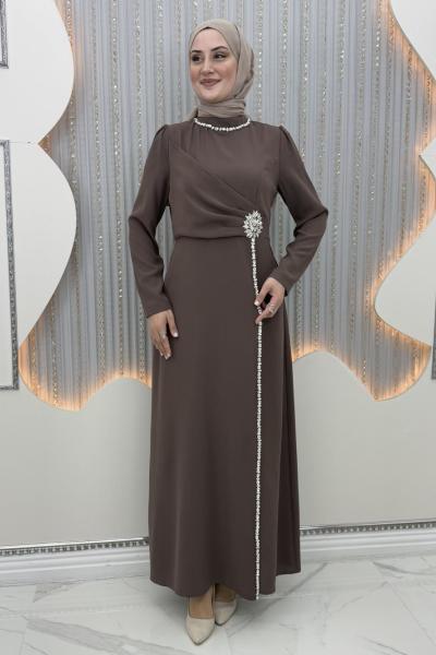 Kışmasalı Abiye Kahverengi