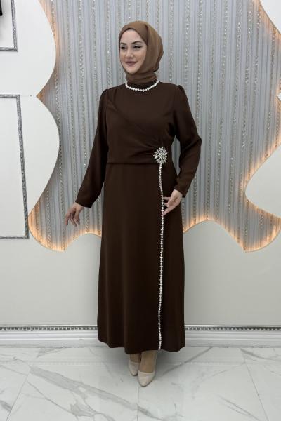 Kışmasalı Abiye Koyu Kahverengi