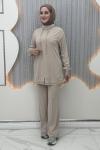 Liya Pantolonlu Takım Krem