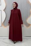 Lotus A Pile Elbise Bordo
