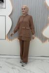 Maya Pantolonlu Takım Sütlü Kahve