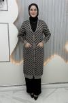 Mehlika Çizgili Hırka Sütlü Kahve