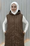 Meriç Kapitone Yelek Kahverengi