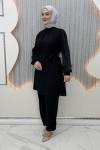 Minimal Pantolonlu Takım Siyah