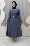 Mualla Elbise Lacivert