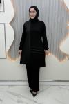 Nadiye Pantolonlu Takım Siyah