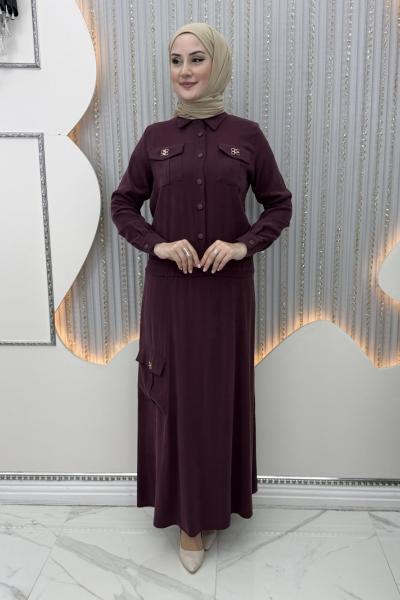 Nazenin Etekli Takım Bordo