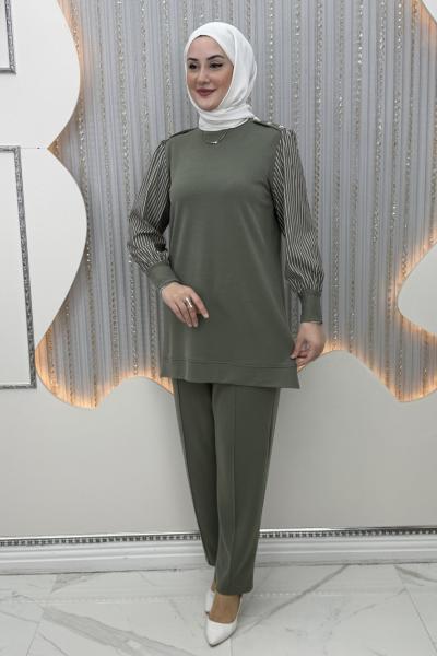 Nela Pantolonlu Takım Mint Yeşili