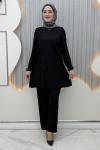 Nilsu Pantolonlu Takım Siyah