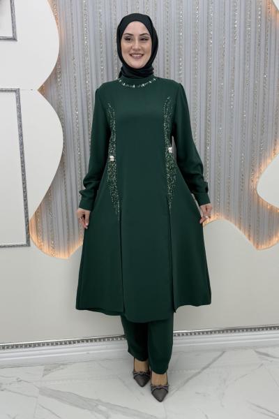 Nora pantolonlu takım Zümrüt