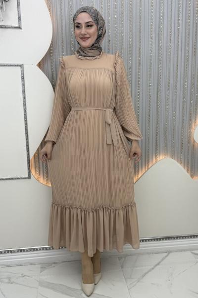 Peri Şifon Elbise Krem