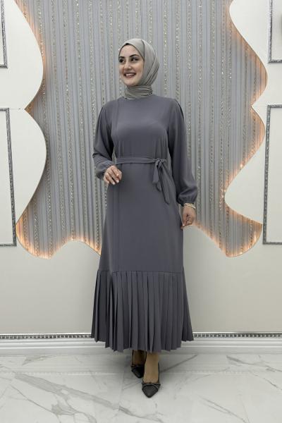Piliseli düşsel elbise  Gri