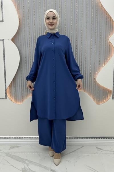 Rozalin Pantolonlu Takım Mavi