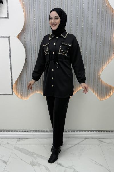 Şaheser Pantolonlu Takım Siyah