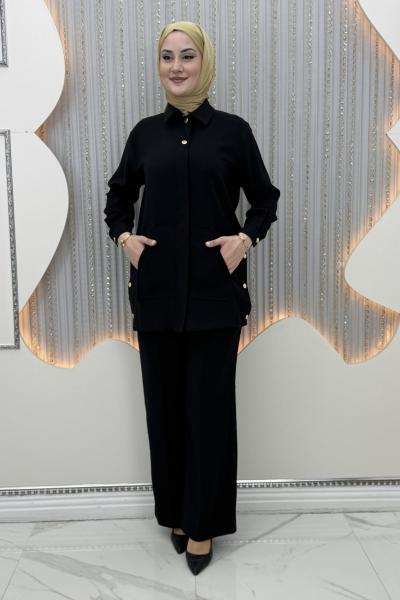 Sahra Pantolonlu Takım  Siyah