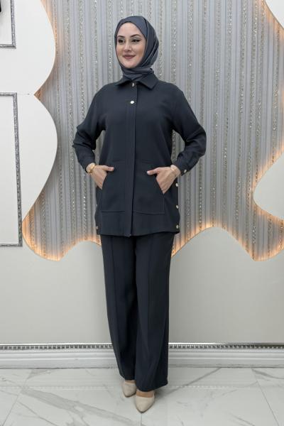 Sahra Pantolonlu Takım  Antrasit